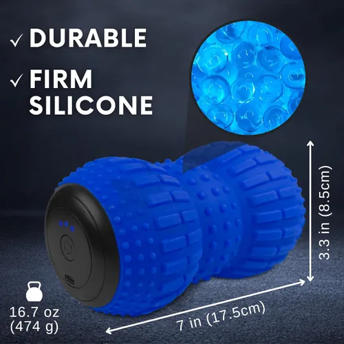 Miniatura 7 de ZeenKind Pelota de Masaje Vibradora en Forma de Maní para Fascitis Plantar, Alivio del Dolor Muscular con 4 Velocidades, Terapia de Tejido Profundo