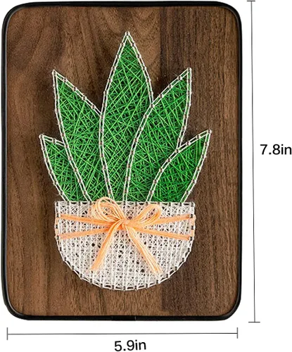 Miniatura 3 de BAZIMA ALICE Kit de arte de cuerda para principiantes, kit de manualidades de cactus en maceta, regalo único, kit de manualidades para vacaciones