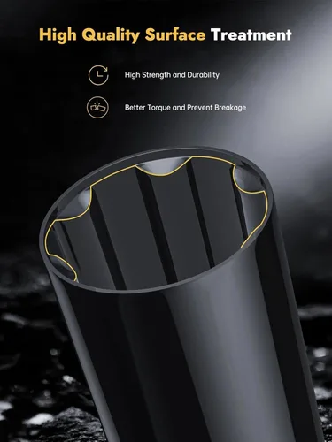 Miniatura 5 de MIKKUPPA Llave de tubo para tuercas de lengüeta de 6 espigas grandes - Reemplazo para tuercas de rueda aftermarket de 6 puntas para camiones y SUV