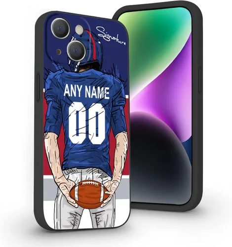 Miniatura 10 de Funda de fútbol personalizada con nombre y número para iPhone17 Air 16 15 Pro Max 14 13 Mini 12 11 Xs Max Xr SE3 8 7 6 Plus, silicona líquida