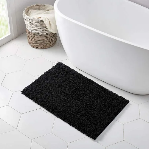 Miniatura 307 de Walensee Alfombra de baño antideslizante (24x17 pulgadas, rosa polvoriento) absorbente de agua, súper suave, lanuda de felpilla, lavable a máquina