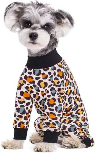 Traje de Recuperación Rayado para Perros, Mono para Cachorros Después de la Cirugía para Perros Machos y Hembras, Pijama de Manga Larga para Perros