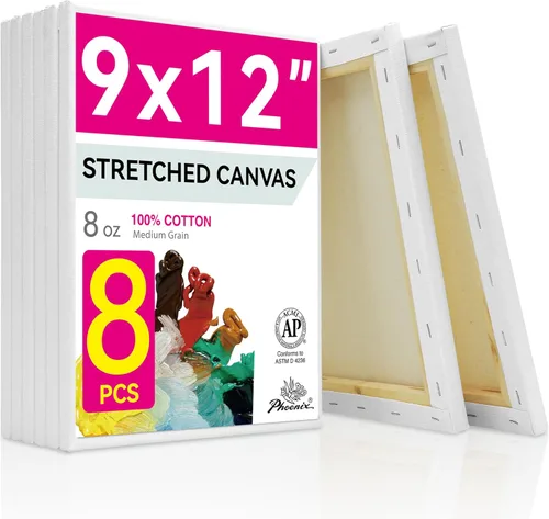Miniatura 22 de PHOENIX - Lienzos de algodón blanco con bastidor para pintar, perfil de 5/8 pulgadas, imprimado triple para pinturas al óleo y acrílicas, 10x20