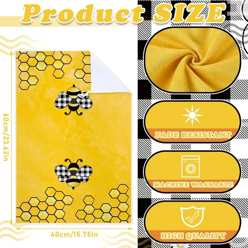 Miniatura 3 de Geyoga 4 toallas de cocina de abeja, toallas de mano absorbentes para cocina de verano, baño, decoración del hogar, 16 x 24 pulgadas