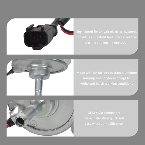 Miniatura 6 de Bomba de combustible eléctrica compatible de 24 V EG371-52020 EG371-52023 E873-1544K para Kubota G2000 G2000-S G2460G ZG222 ZG227 ZG327P Tractor