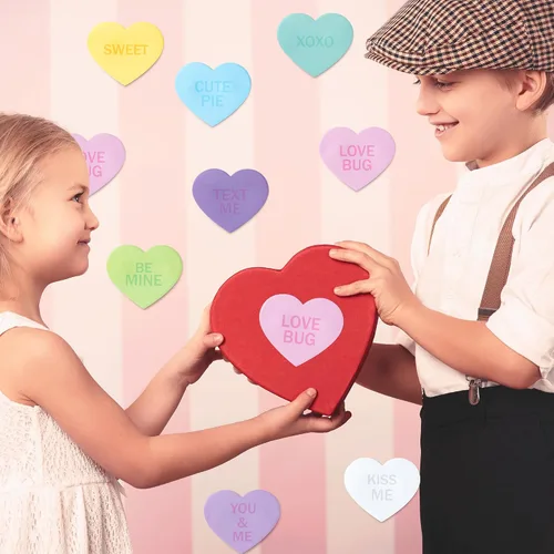 Miniatura 4 de TICIAGA 30 unidades de notas adhesivas de corazón de amor, conversación romántica, notas autoadhesivas, mini blocs de notas inspiradoras