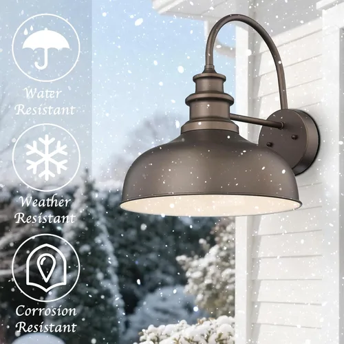 Miniatura 4 de Bestshared Lámpara de granero de granja de 14 pulgadas, aplique de pared para exteriores, lámpara de montaje en pared exterior, accesorio