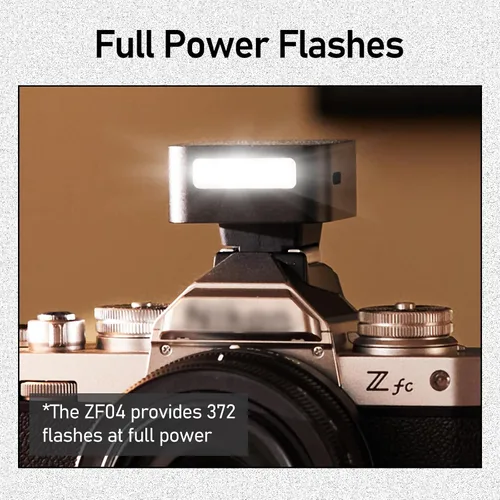 Miniatura 5 de ZENIKO ZF04 Mini cámara flash Speedlite para Canon Nikon Sony ZV1 Fuji – 2 niveles de potencia, 372 flash de potencia completa, 6500K CCT, <3s
