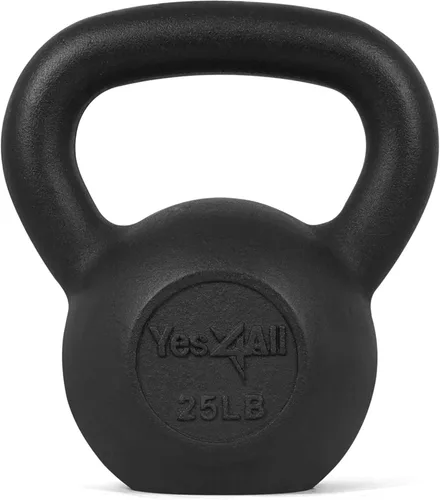 Miniatura 17 de Yes4All Pesa rusa de hierro fundido, pesas rusas para entrenamiento de fuerza 5-80 libras (5, 10, 15, 20, 25, 30, 35, 40, 45, 50, 60, 70, 80 libras)
