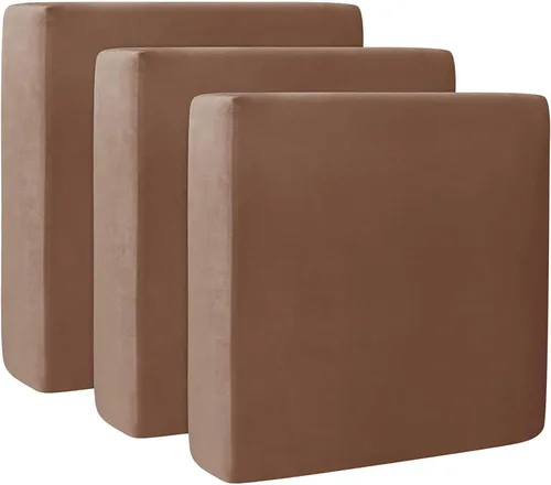 Miniatura 13 de Fundas de cojín de terciopelo para sofá, funda elástica para cojín de sofá suave, protector de muebles extraíble y lavable para sala de estar, Negro