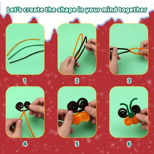 Miniatura 4 de Hssugi Limpiadores de Pipa Naranjas, 100 Piezas Suministros para Manualidades de Limpiadores de Pipa, Limpiadores de Pipa Dorados a Granel Palitos