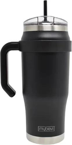 Miniatura 20 de MyBevi Outlander - Taza de viaje de acero inoxidable de alta calidad, para frío/calor, aislamiento de 3 capas, mango resistente, duradera y elegante
