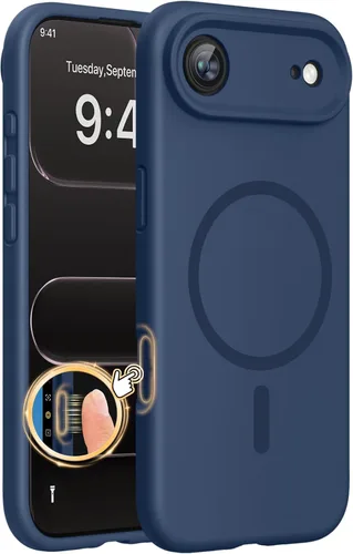 Miniatura 68 de Miracase Funda diseñada para iPhone 13, con protector de pantalla de vidrio templado, forro de microfibra suave antiarañazos, funda de goma