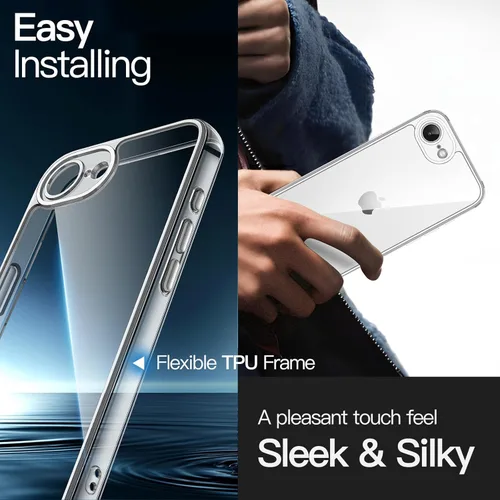Miniatura 6 de JETech - Funda para iPhone 16e de 15,5 cm 2025, cubierta a prueba de golpes sin amarillamiento, parte trasera transparente antiarañazos