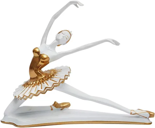 HAUCOZE Estatua de bailarina de bailarina, escultura de yoga, decoración moderna del hogar, regalo para sala de estar, oficina, poliresina de 8.3