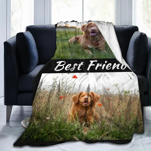 Miniatura 11 de Manta de cama personalizada con texto de fotos, mantas personalizadas con collage de fotos, mantas personalizadas para regalo de cumpleaños 1 Foto
