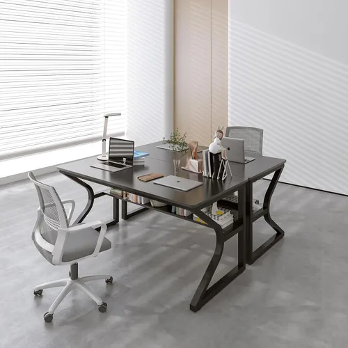 Miniatura 7 de OSCHF Escritorio de oficina con estante de almacenamiento, mesa de escritura de 47.3 pulgadas de largo para estación de trabajo de una sola persona