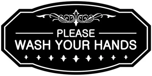Miniatura 12 de Signs ByLITA Letrero de Victorian Please Wash Your Hands (plata cepillada) - Grande Brushed Silver