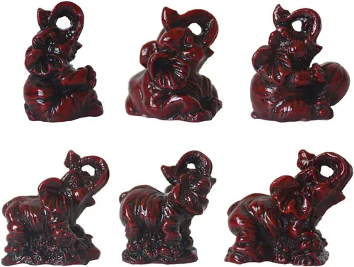 Miniatura 2 de Mini estatua de elefante, figuras de elefantes indios de resina Feng Shui para decoración del hogar, oficina, familia, animales, regalos de regreso