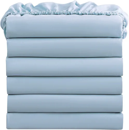 Miniatura 14 de FreshCulture Sábanas ajustadas tamaño King, paquete al por mayor de 6, bolsillo profundo, sábanas bajeras de microfibra suave para el hogar, Blanco