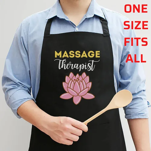 Miniatura 4 de Camiseta de terapia de masaje profesional para mujer, para terapeuta de masaje, para trabajo, delantal de cocina, delantales negros, talla 1
