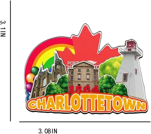 Miniatura 3 de Charlottetown - Imán de madera para nevera, Isla del Príncipe Eduardo, Canadá, Monumentos 3D, recuerdos coleccionables, decoración hecha a mano -2247