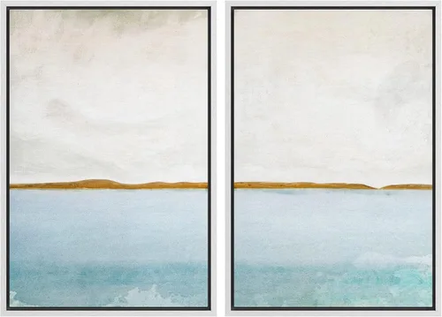 Miniatura 59 de SIGNWIN Lienzo enmarcado para pared, ilustraciones abstractas texturizadas en tonos beige terrosos, arte moderno, decorativo, contemporáneo
