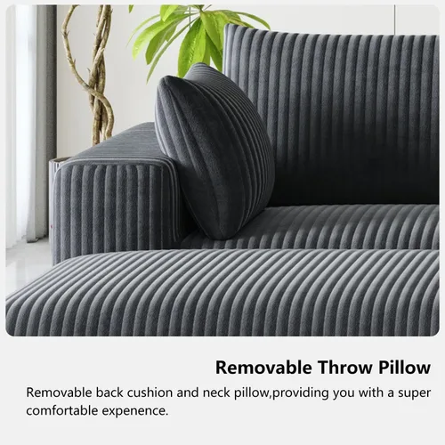 Miniatura 14 de 108" Cloud Couch Modular Sectional Sofa for Living Room, L Shaped Boneless Couch with Deep Seat Chaise, No Assembly Required Foam Sleeper Sofa for