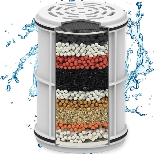 Aqua Elegante Filtro de ducha de 16 etapas, filtros de agua universales para eliminar el cloro y los minerales duros, purificador de baño y el mejor