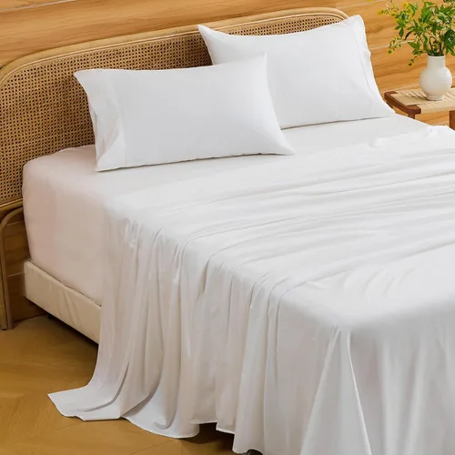Miniatura 24 de Bedlifes Sábanas de algodón egipcio de 1000 hilos, tamaño Queen, 4 piezas con bolsillo profundo de 16 pulgadas, ropa de cama ultrasuave refrescante