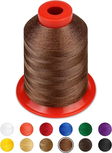 Miniatura 12 de Hilo de tapicería extra fuerte FIVEIZERO, hilo de nailon unido rojo de 1000 metros para denim, cuero, manualidades, máquina, bricolaje y hogar