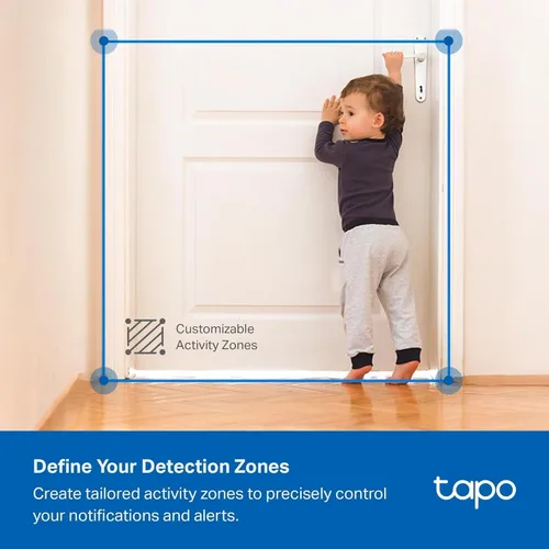 Miniatura 6 de Tapo - Cámara de seguridad 2K 3MP para interiores/exteriores - Detección gratuita de personas/movimiento/llanto, visión nocturna en color, Blanco