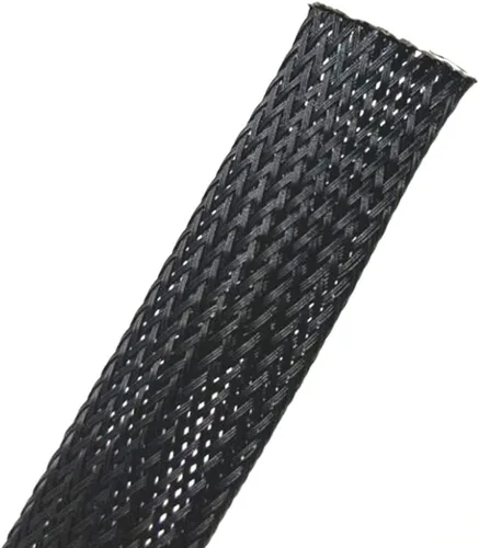 Funda trenzada expandible de PET de 25 pies y 1.25 pulgadas, color negro, organizador de cables para envolver y proteger cables