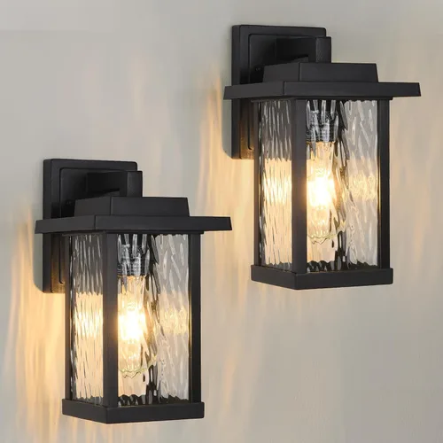 Miniatura 14 de Aplique de pared para exteriores, lámparas de porche exterior, luces de pared exterior antioxidantes para montaje en pared en acabado de grano