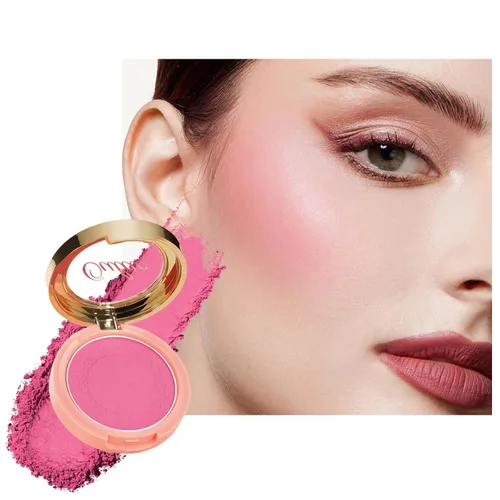 Miniatura 12 de Oulac Polvo de maquillaje de rubor marrón ciruela, mezcla de rubor en crema de color rico, piel bronceada mate natural, vegano y libre de crueldad