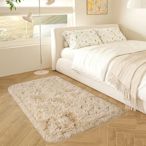 Miniatura 42 de HOMORE Alfombra de pasillo de 2 x 4 pulgadas, alfombra negra para dormitorio, alfombras esponjosas para pasillo, mesita de noche, alfombras largas