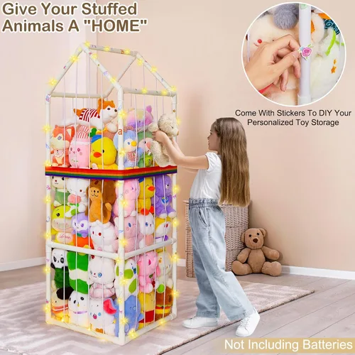 Miniatura 5 de Unicorn Castle Organizador de Almacenamiento de Juguetes Peluches de PVC Soporte para Animales de Peluche Estante para Guardería y Sala