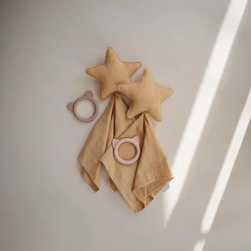 Miniatura 6 de mushie Manta de seguridad Star Baby Lovey 100% algodón de muselina orgánico (amarillo otoño)