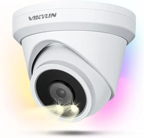 Miniatura 13 de VIKYLIN Cámara IP PoE a todo color 4K 8MP, cámara de torreta PoE 4K para exteriores con detección de humanos y vehículos, conversación de 2 vías
