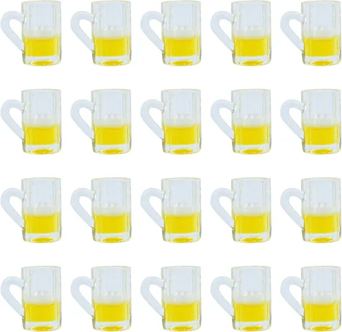 AUEAR, Preciosa mini taza de cerveza de plástico modelo tazas tazas en miniatura para accesorios (20 piezas)