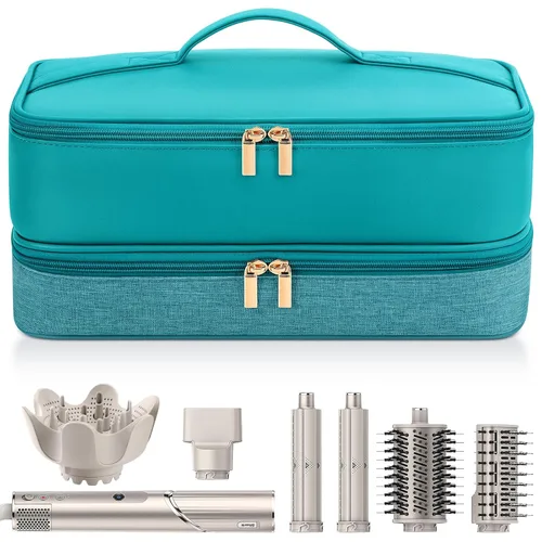 Miniatura 9 de Adworte Estuche de transporte de viaje para secador de pelo Shark Flexstyle FlexFusion Airwrap Brush de doble capa, accesorios para el cabello