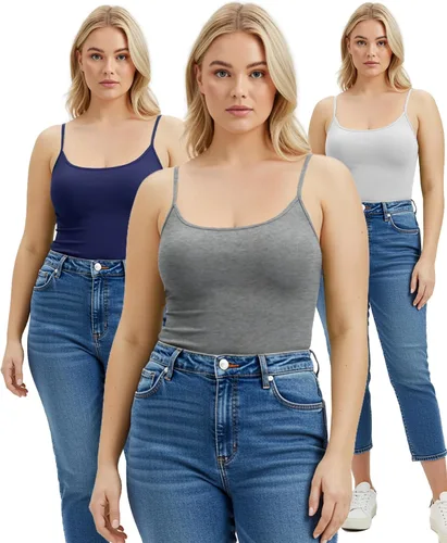 Miniatura 181 de Emmalise Camisola larga casual básica para mujer, con tirantes ajustables, top en capas