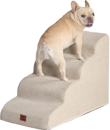 Miniatura 12 de EHEYCIGA Rampa de escaleras curvadas para perros pequeños de 15.7 pulgadas de alto, escalones para perros de 3 escalones para sofá y silla