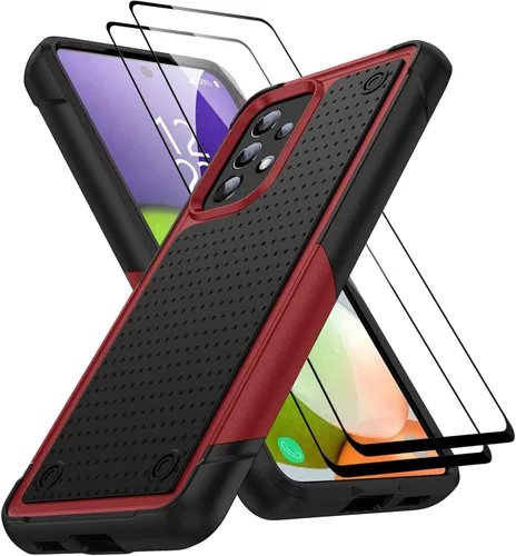 Miniatura 9 de Jeylly Funda para Samsung Galaxy A52 5G, Galaxy A52 Funda para teléfono con protector de pantalla híbrida de silicona antiarañazos, funda de defensa