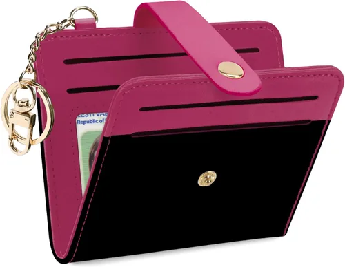 Miniatura 28 de Airkit Billeteras pequeñas para mujer, con bloqueo RFID, de cuero, con ventana de identificación, carteras para tarjetas para mujer, con monedero