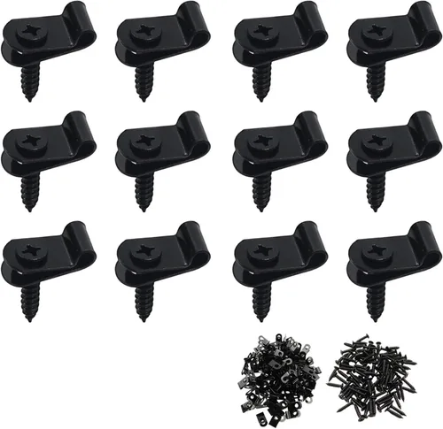 Miniatura 6 de Antrader Clips de cable tipo R, abrazaderas de cable de 0.12 pulgadas con tornillos, acero inoxidable 304, 100
