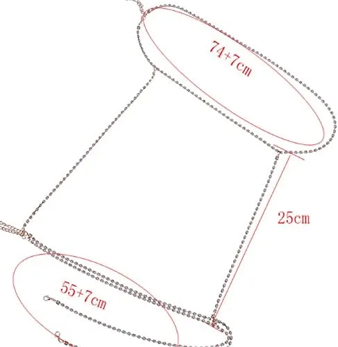 Miniatura 2 de Cadena de cintura de cristal bohemio con diamantes de imitación, cadena de cuerpo sexy para muslo, cadena de pierna en capas, cadena