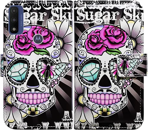 Miniatura 27 de Bcov Funda de piel con tapa para teléfono Motorola Moto G Pure/Power 2022 - Patrón de pájaro negro, ranura para tarjetas, bloqueo magnético, función
