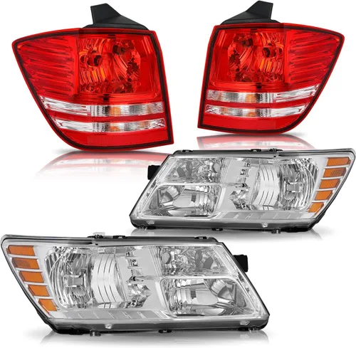 Miniatura 10 de JSBOYAT Conjunto de faros delanteros y luces traseras de repuesto para Dodge Journey 2009-2020, lado del conductor y del pasajero, carcasa negra