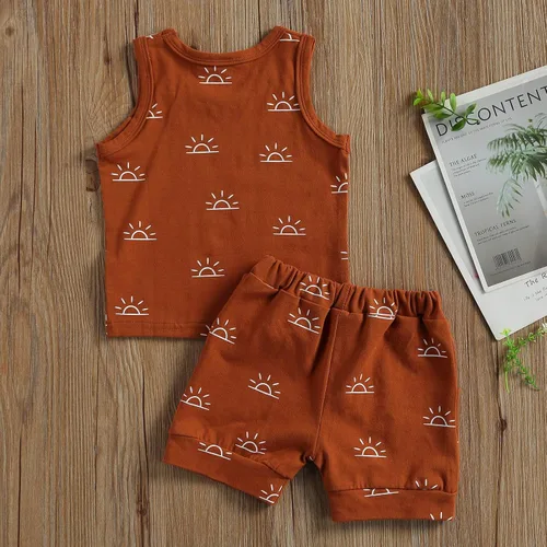 Miniatura 6 de Amiblvowa Newborn Infant Baby Boy Shorts Set Camisole Tank Top Jogger Shorts Outfit 2Pcs Summer Casual Clothes